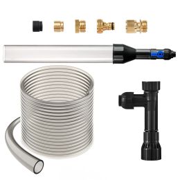 VEVOR Aquarium Vacuum Gravel Cleaner, 50 ft PVC Hose Fish Tank Vacuum Gravel Cleaner, Siphon Fish Tank Cleaner Vacuum, 3 Types of Brass Adapters
