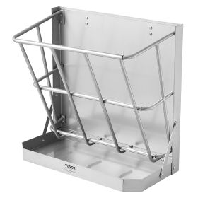 VEVOR Wall Mounted Goat Hay Feeder 2 in 1 Hay and Grain Feeder 21 Gallons