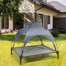 35.5inch X 32 Inch Dog Bed With UV Resistant Canopy, Shipped Via Amazon Shipping, Prohibited For Sale By WALMART (Option: Gray)