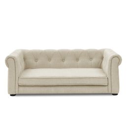Elegant Rectangular Pet Bed For Medium And Large Dogs (Color: Beige)