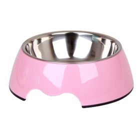 Separable Stainless Steel Puppy Feeders Pet Bowl Feeding Tray Dog Bowl, Pink (SKU: KE-PET3024199011-JELLY00403)