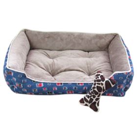 Fashion Pet Bed Pet House Rectangle Doghouse Kennel for Small Cat Dog Blue (SKU: KE-PET2975330011-AMY01427)