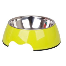 Separable Stainless Steel Feeding Tray Dog Bowl Puppy Feeders Pet Bowl, Green (SKU: KE-PET3024199011-JELLY00405)