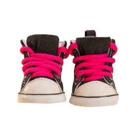 Black Canvas Material Pets Shoes Shoelace Dogs Boots Small Size (SKU: PS-PET3024169011-ALIEN00969)