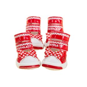 Red Color Style Pets Boots with Bow Tie Dogs Sandal Shoes, S (SKU: PS-PET3024169011-ALIEN00977)