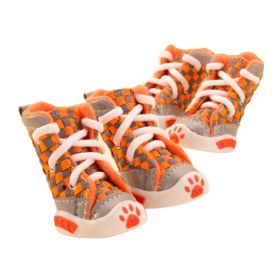 Pets Shoes for Dogs or Cats Boots for Summer (Orange Plaid Pattern) (SKU: PS-PET3024169011-ALIEN00963)