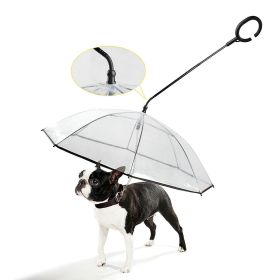 Adjustable Pet Dog Umbrella with Leash for Small Pets Dog Umbrella (Upgraded Flexible Handle) (Color: clear)