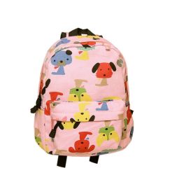 Cute Pink Puppy School Bag Children's Backpack Travel Canvas Backpacks Purse Dog (SKU: GM-TOY2404178011-KATHERINE00080)
