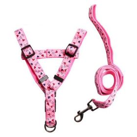Durable Dog Collar Leash Strap Training Leash Rope Chest Strap For Puppy Pet(15LB), Pink Mouse (SKU: KE-PET2975433011-TINY04360)