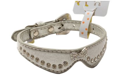 Fashionable Rhinestone Decorated Adjustable Dog Collar WHITE(Fit 21~26cm neck) (SKU: PS-PET3052411011-YOUNG01088)
