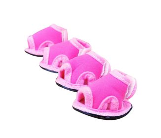 4 Pcs Hot Breathable Pet Dog Puppy Shoes Boots Dog Sandals ROSE, NO.3 (PS-PET3024169011-ALAN00982: Variation Theme 6167)