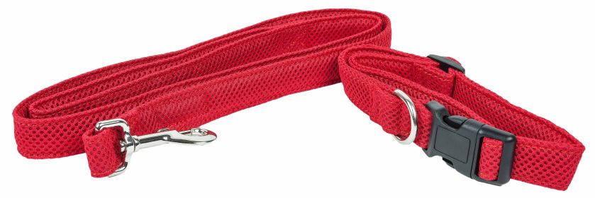 Pet Life  'Aero Mesh' 2-In-1 Dual Sided Comfortable And Breathable Adjustable Mesh Dog Leash-Collar (Color: BlueSize)