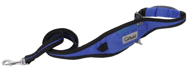 Pet Life Echelon Hands Free And Convertible 2-In-1 Training Dog Leash And Pet Belt With Pouch (Color: Blue)