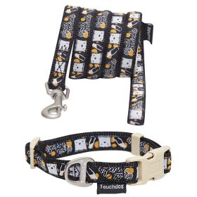 Touchdog 'Caliber' Designer Embroidered Fashion Pet Dog Leash And Collar Combination (Color: Pink PatternSize)