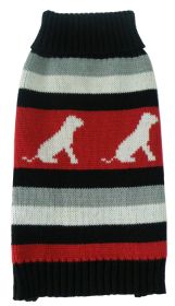 Dog Patterned Stripe Fashion Ribbed Turtle Neck Pet Sweater (size: small)