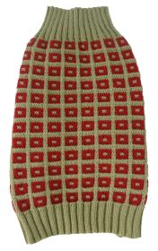 Butterscotch Box Weaved Heavy Cable Knitted Designer Turtle Neck Dog Sweater (size: small)