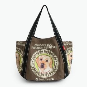 ILEA - [Pedigree Dog] 100% Cotton Eco Canvas Shoulder Tote Bag / Shopper Bag / Multiple Pockets (SKU: ILEA-ABH-05074)