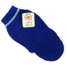 Fashion Pet Cable Knit Dog Sweater - BlueST80023 (Default: Default)