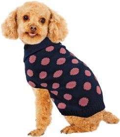 Fashion Pet Contrast Dot Dog Sweater Pink (Default: Default)
