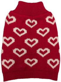 Fashion Pet All Over Hearts Dog Sweater Red (Default: Default)