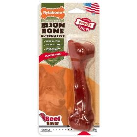 Nylabone Power Chew Bison Bone Alternative Dog Chew Toy Beef Flavor (Default: Default)