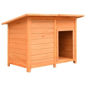 Dog Cage Solid Pine & Fir Wood 47.2"x30.3"x33.9" (Color: brown)