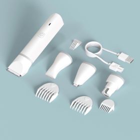 4 in 1 Pet Hair Clipper with 4 Blades Grooming Machine Trimmer & Nail Grinder Prefessional Haircut For Dogs Cat US Drop Shipping (Color: White)