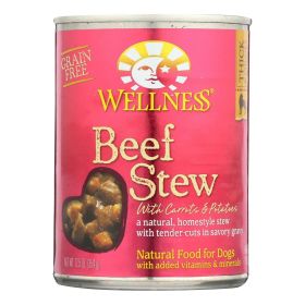 Wellness Pet Products Dog Food - Beef with Carrot and Potatoes - Case of 12 - 12.5 oz. (SKU: 456905)