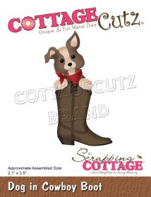 CottageCutz Dies-Dog In Cowboy Boot 2.1"X3.5" (Default: Default)
