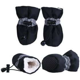 Dog Boots 4 PCS Set (Color: BlackSize)