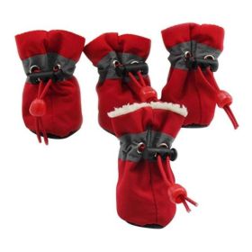 Dog Boots 4 PCS Set (Color: RedSize)