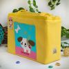 [Cute Dog] Embroidered Applique Fabric Art Shoulder Tote Bag / Shopper Bag (12.2*8.4*4.4)