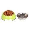 Separable Stainless Steel Dog Bowl Puppy Feeders Pet Bowl Feeding Tray, Yellow