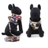 Size M for Puppy Leash Collar Black Rabbit Pattern Dogs Harness Supplies