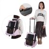 Free shipping Portable Pet Travel Carrier Bag Rolling Backpack Cat Dog Transporting Luggage Box