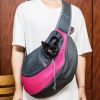 Pet Dog Sling Carrier Breathable Mesh Travel Safe Sling Bag Carrier for Dogs Cats Rose Red XH