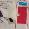[Dog At Phone Booth] Embroidered Applique Fabric Art Lunch Tote / Lunch Box Bag  (8.7*8*4.4)