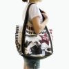 ILEA - [Lazy Dog] 100% Cotton Eco Canvas Shoulder Tote Bag / Shopper Bag / Multiple Pockets